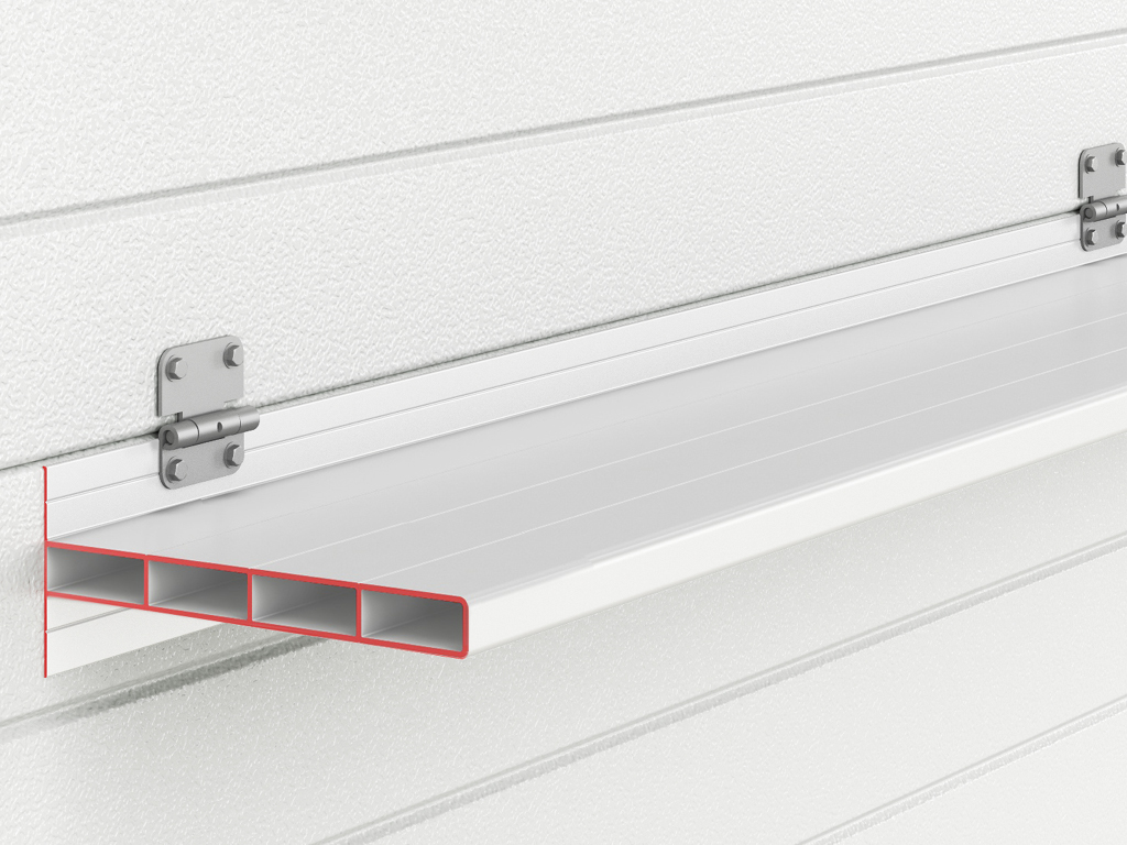 Increased strength characteristics of the panels are given by an extruded aluminum profile (installed with a width of 3 500 mm), which provides the best performance in terms of resistance to wind loads.